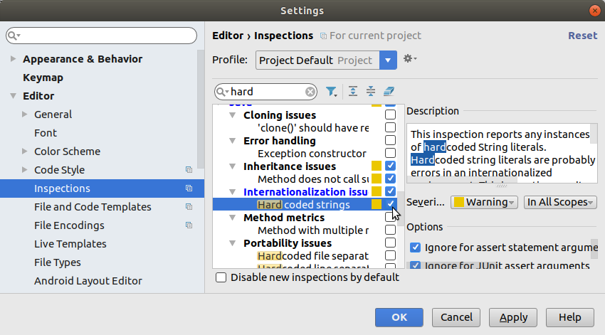 Intellij IDEA settings, preconditions