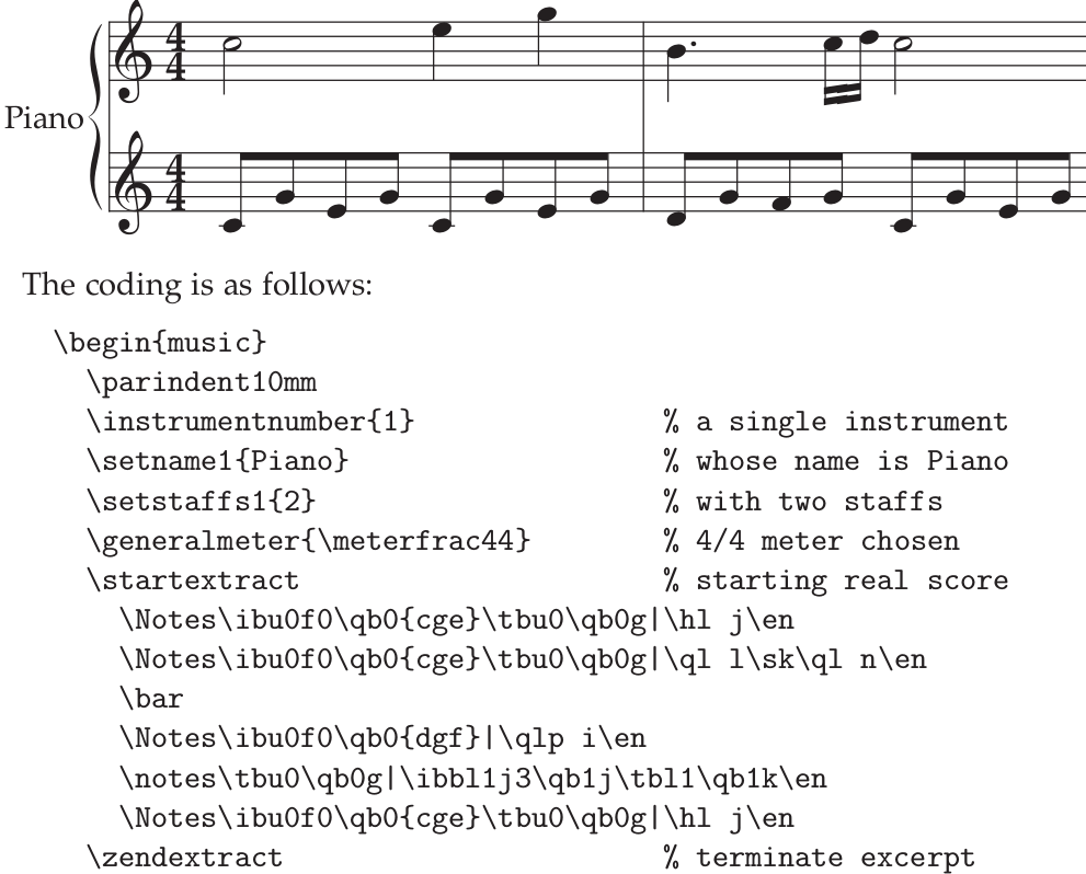 Extension example: MusiXTeX